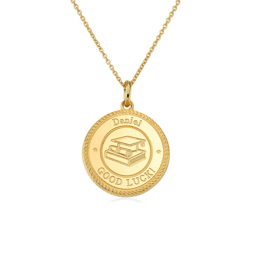 Graduation Cap Personalised Necklace in Gold Vermeil product photo
