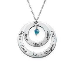 Grandma Birthstone Necklace in Silver product photo
