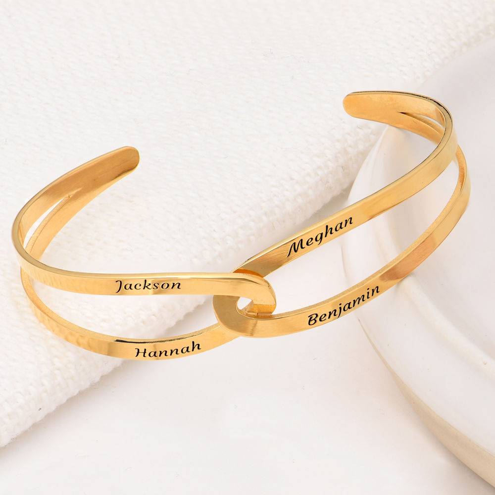 Hand in Hand - Custom Bracelet Cuff in Gold Vermeil