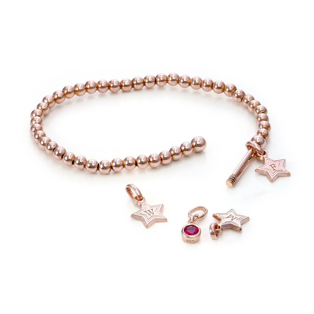 Having a Ball Bracelet with Custom Charms in Rose Gold Plating