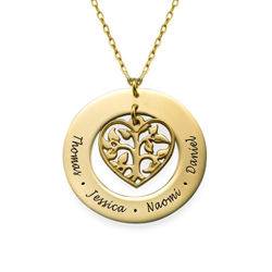 Heart Family Tree Necklace in 10k Gold product photo