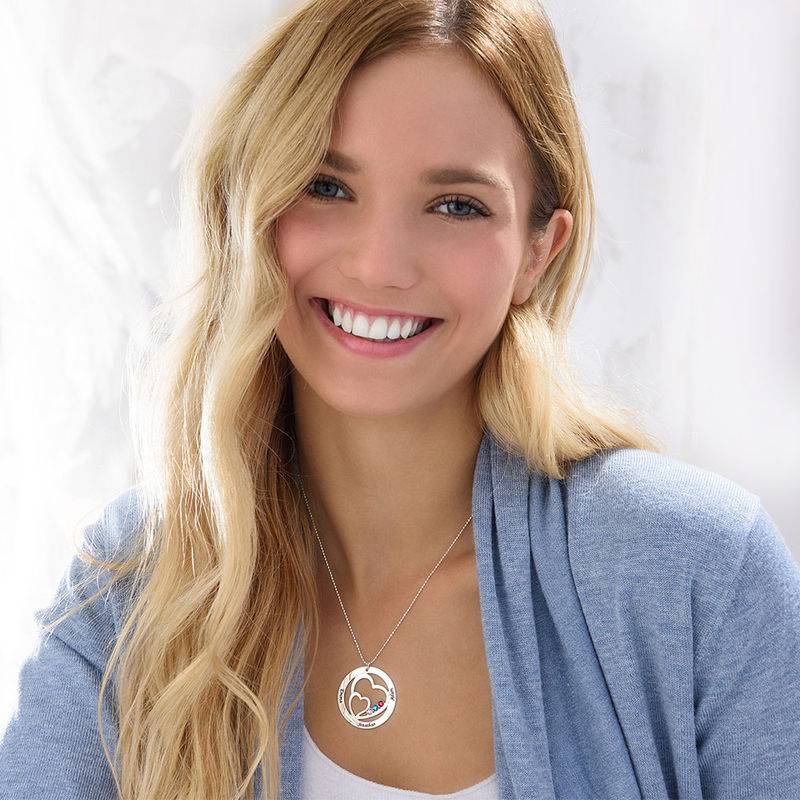 Heart Birthstone Necklace for Moms 
