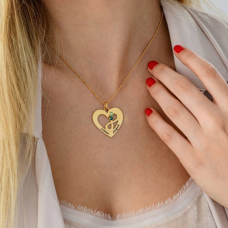 Collier coeur avec symbole infini en Plaqué Or-1 photo du produit