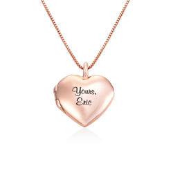 Heart Pendant Necklace with Engraving in Rose Gold Plated product photo