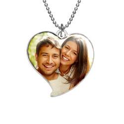 Herzförmige Foto Halskette aus Sterling Silber Produktfoto
