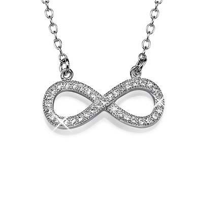 Infinity Necklace in Silver with Cubic Zirconia-1 product photo