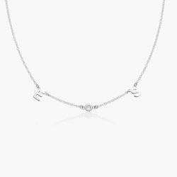 Mia Initialen Halskette mit Diamant in Silber Produktfoto