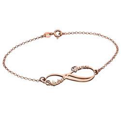 Infinity 2 Names Bracelet with Rose Gold Plating product photo