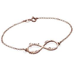 Infinity 4 Names Bracelet with Rose Gold Plating product photo