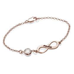 Infinity Birthstone Bracelet in Rose Gold Plated product photo