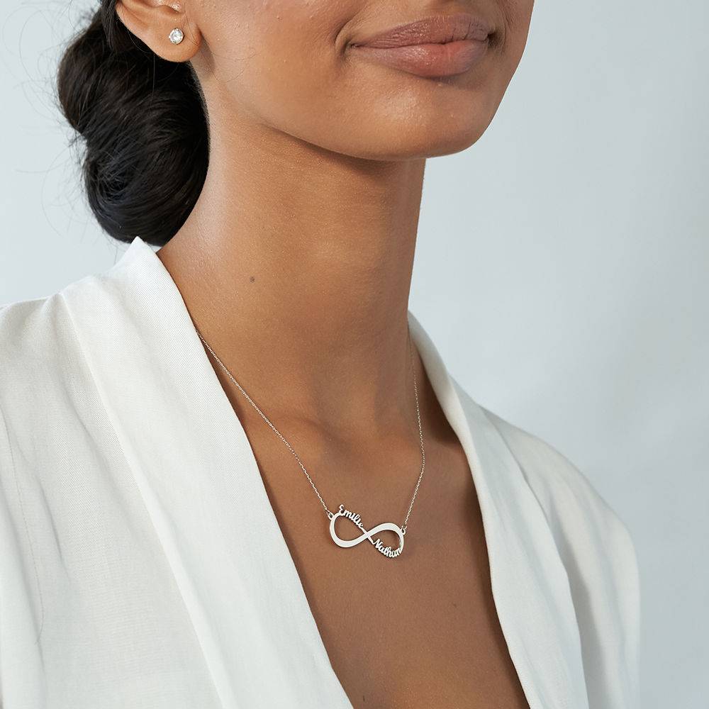 Infinity Name Necklace in 10K White Gold-2 produkt billede