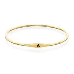 Initial Bangle Bracelet in Gold Plating product photo
