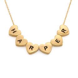 Stapelbare Gold-beschichtete Herzkette mit Buchstaben Produktfoto
