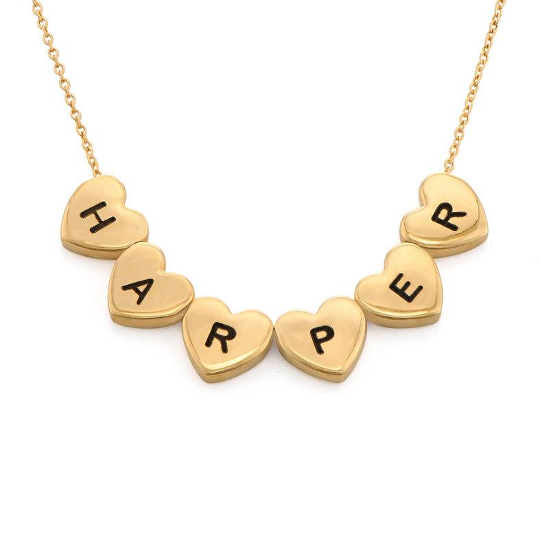 Stapelbare Gold-beschichtete Herzkette mit Buchstaben