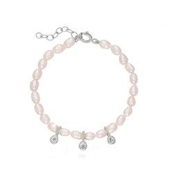 Initial Pearl Anklet in Sterling Silver product photo