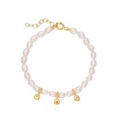 Initial Pearl Anklet in Vermeil product photo