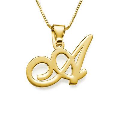 18ct Gold-Plated Initials Pendant With Any Letter product photo