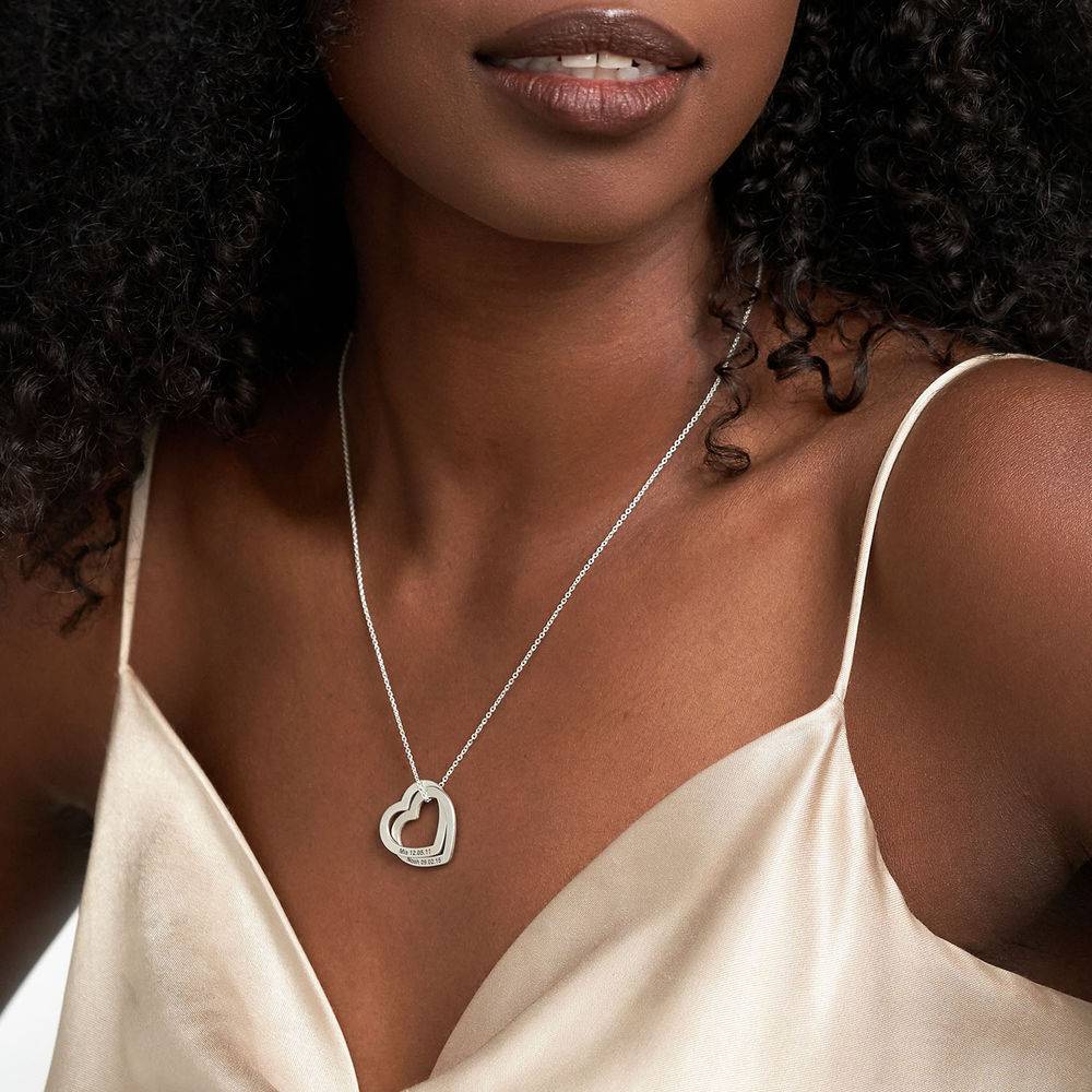 Claire sammenflettede hjerter halskæde i premium sølv-3 produkt billede