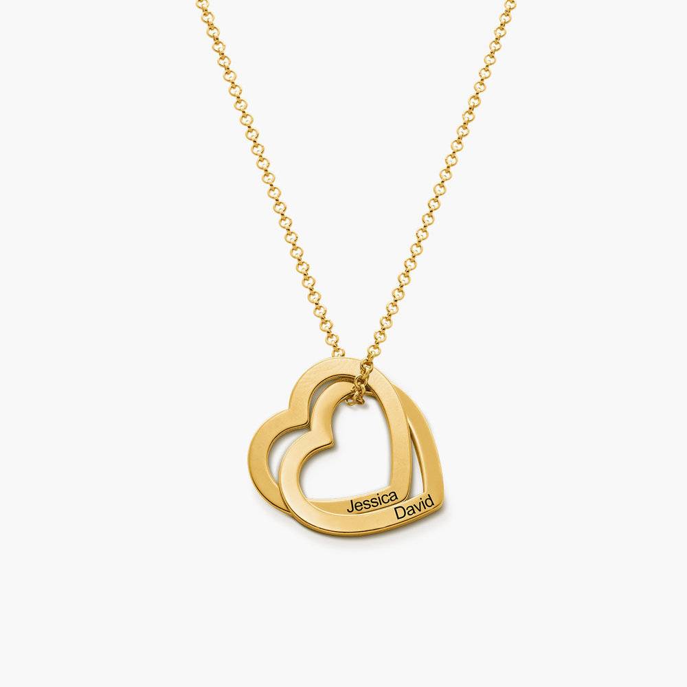 Interlocking Hearts Necklace with 18K Gold Plating-4 produkt billede