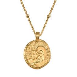 Vergoldete Jesus-Christus und Maria-Münzkette Produktfoto