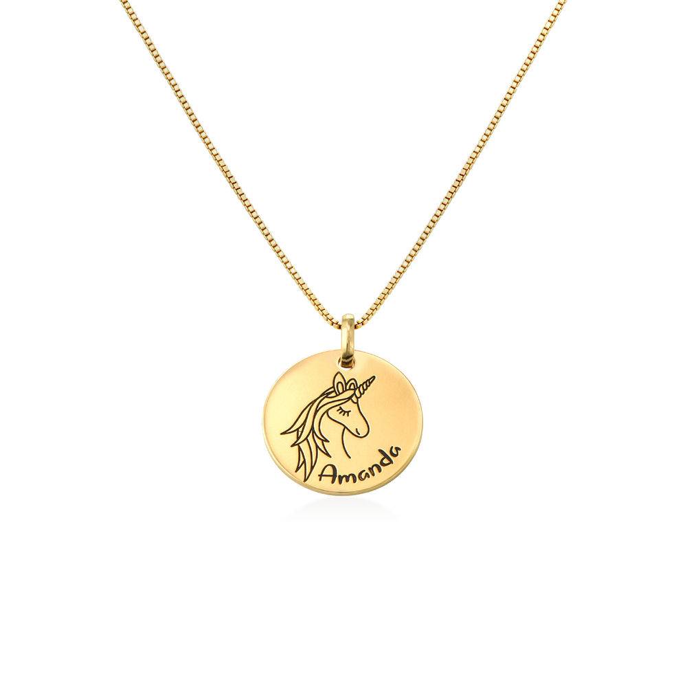 Kids Drawing Disc Necklace in 18ct Gold Plating