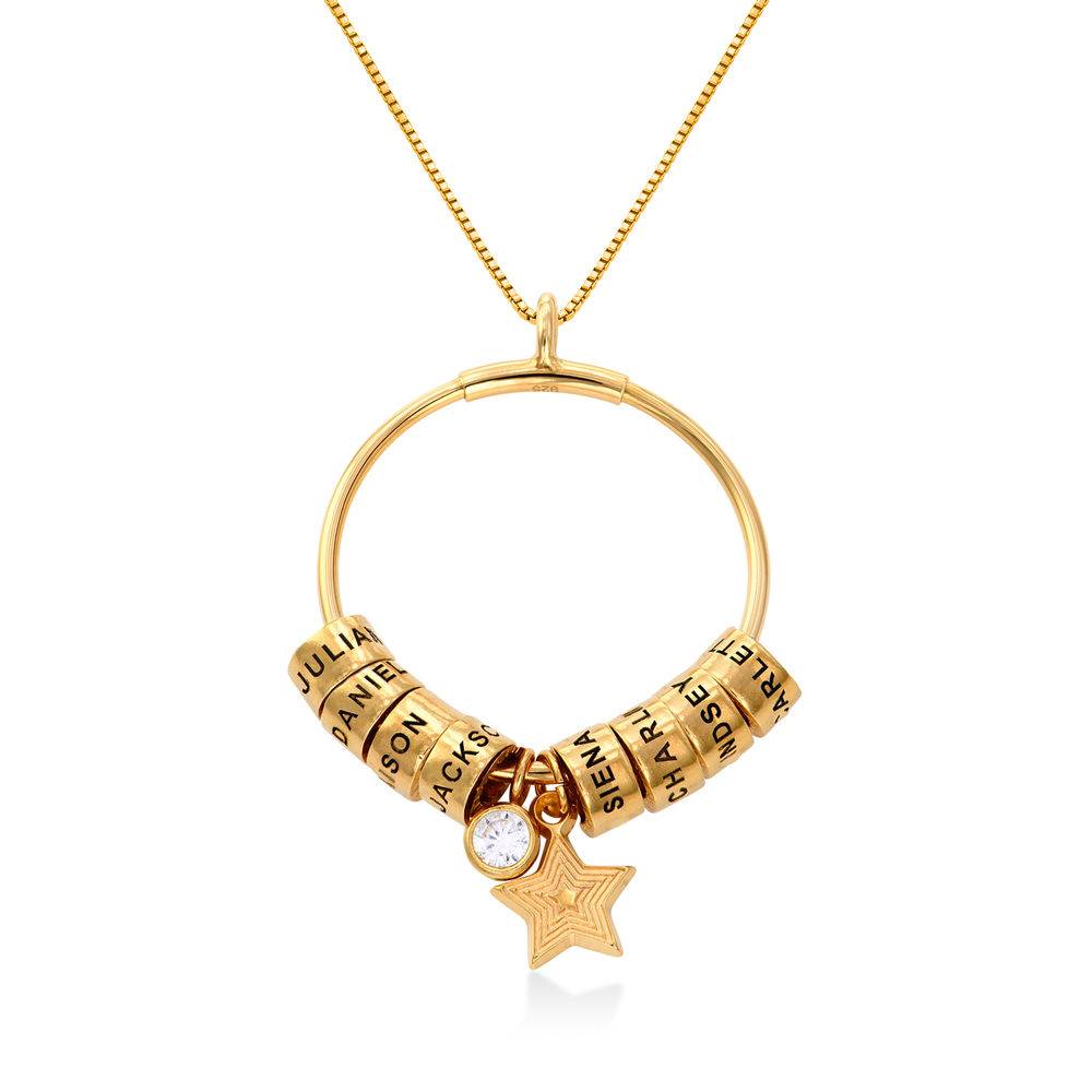 Large Linda Circle Pendant Necklace in Gold Plating with 0.10 ct product photo