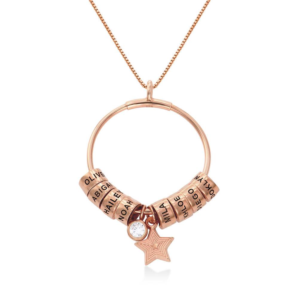 Large Linda Circle Pendant Necklace in Rose Gold Plating product photo
