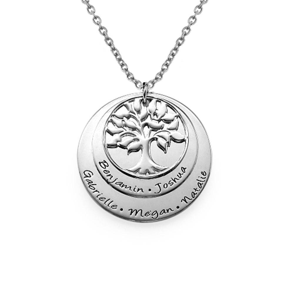 Layered Family Tree Necklace in Silver product photo