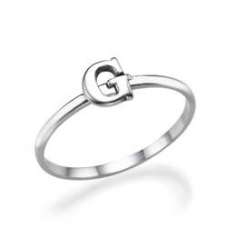 Letter Ring in 925 Zilver Productfoto