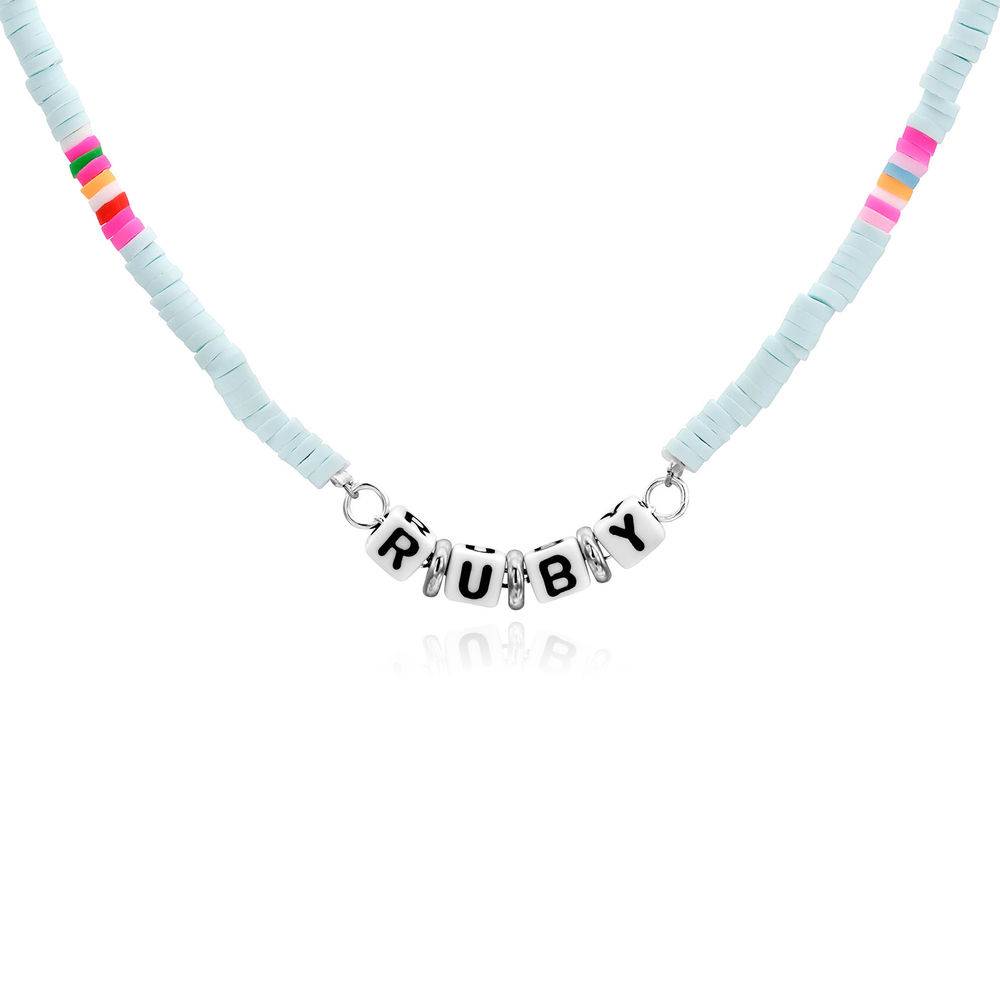 Tidal Wave Beaded Name Necklace in Sterling Silver