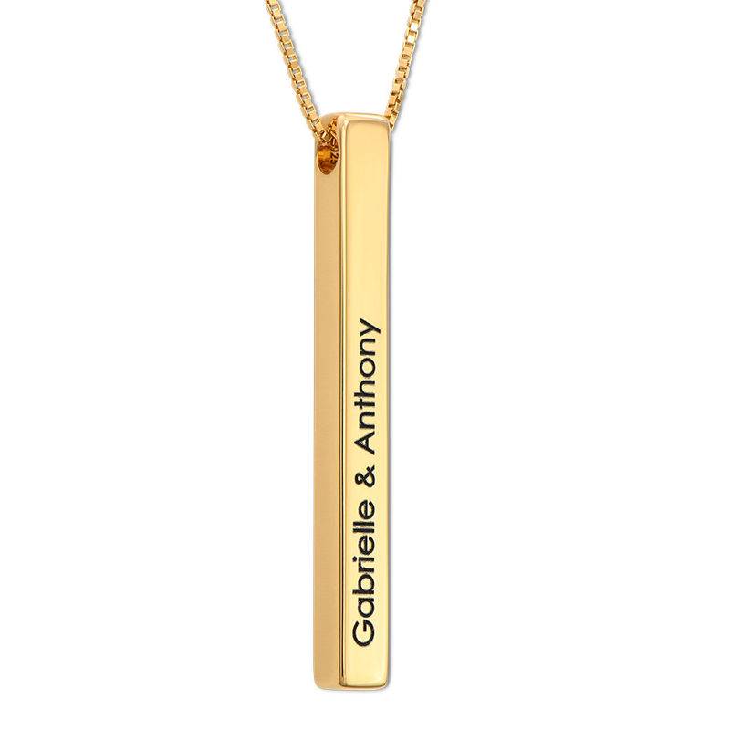 Long 3D Bar Necklace in Gold Plating product photo