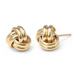 Liebesknoten-Ohrringe mit Gold-Beschichtung