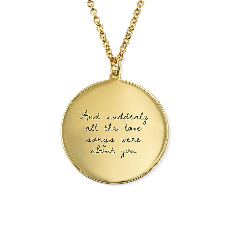 Handwritten Style Necklace in Gold Plating