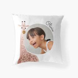 Me and My Giraffe - Custom Picture Pillow with Name for Kids product photo