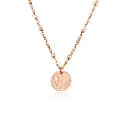 Mini Rayos Initial Necklace in 18k Rose Gold Plating product photo