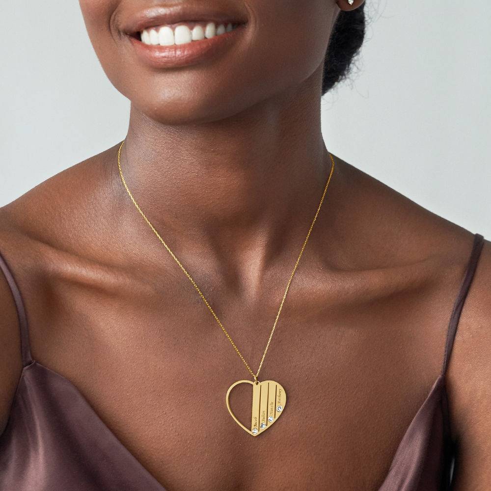 Mor Halskæde med Månedssten i 10 Karat Guld-3 Mor Halskæde med Månedssten i 10 Karat Guld-3 produkt billede