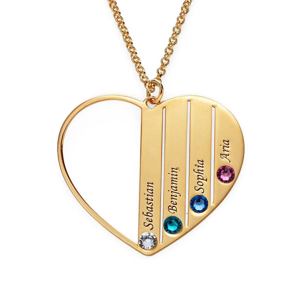 Mom Birthstone Necklace in Gold Plating