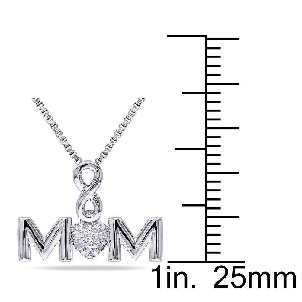 Mom Infinity Love Necklace in Sterling Silver with Diamonds