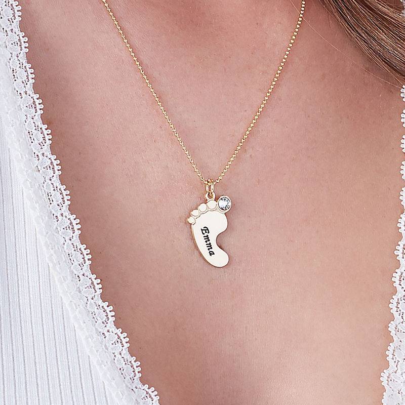 Mum Jewellery - Baby Feet Necklace In 10ct Yellow Gold