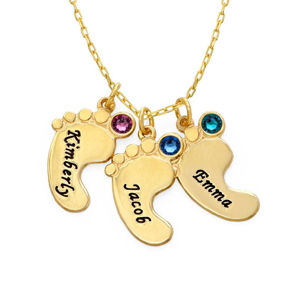 Mum Jewellery - Baby Feet Necklace In 10ct Yellow Gold