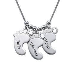 Mom Jewelry - Baby Feet Necklace in Premium Silver product photo