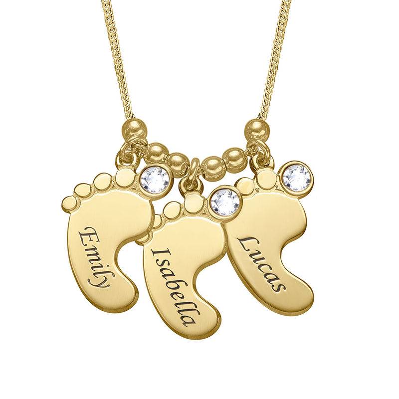 Mum jewellery - Baby Feet Necklace with Gold Plating