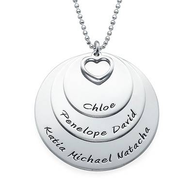 Mum Necklace with Three Personalised Discs