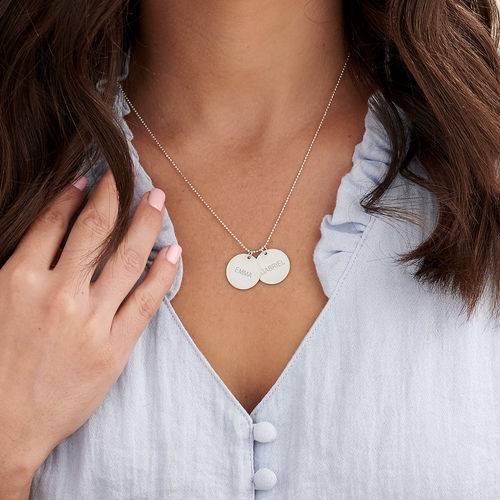 Collier disque personnalisé pour Maman en Argent-3 photo du produit