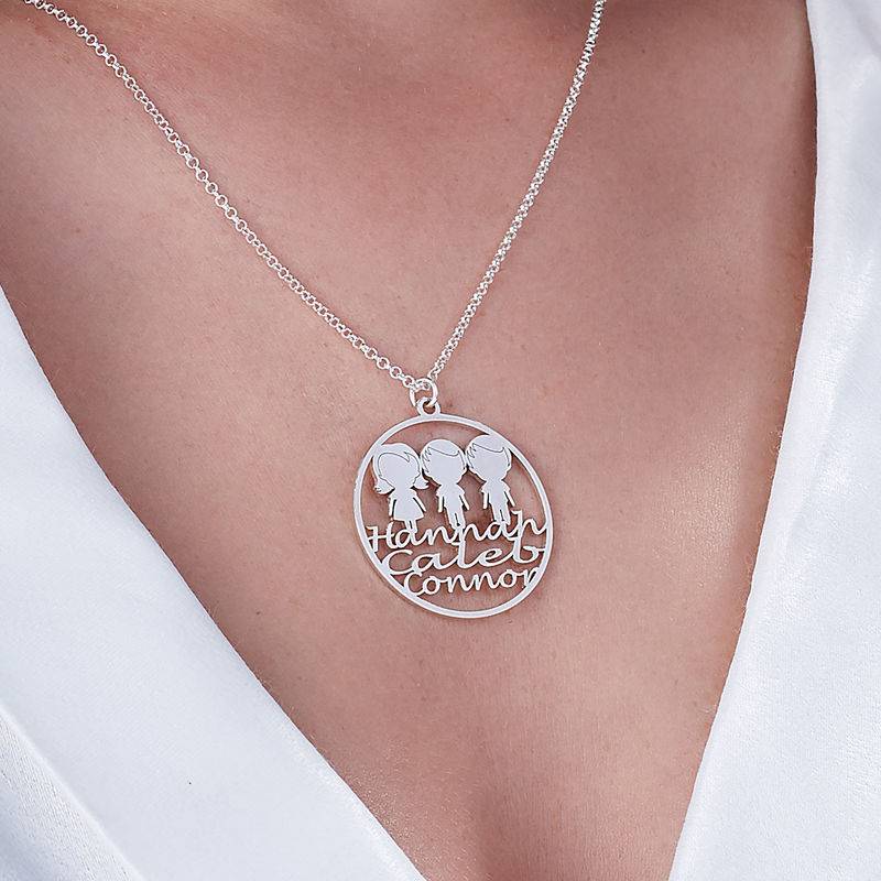 Mother Circle Necklace in Silver Sterling-2 product photo