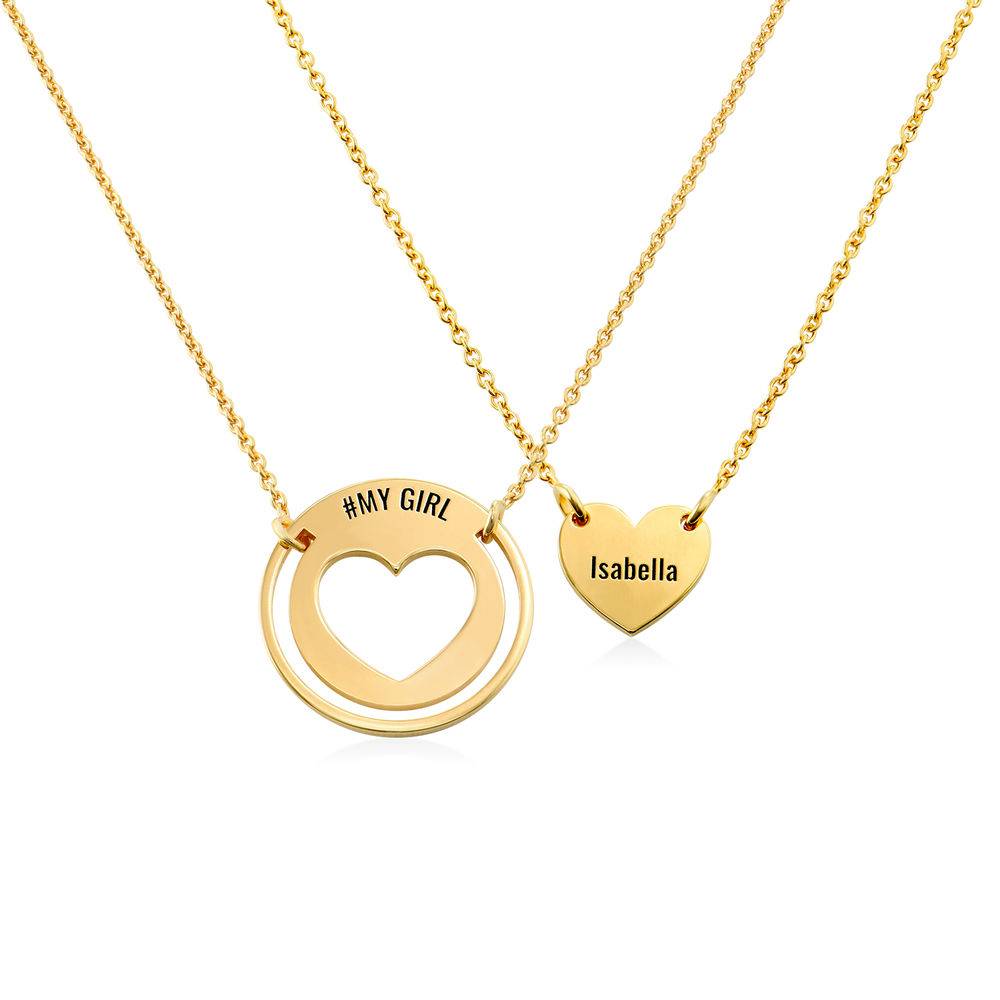 Mother Daughter Heart Necklace Set in Gold Vermeil-1 product photo