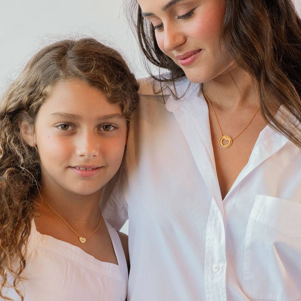 Mother Daughter Heart Necklace Set in Gold Vermeil-3 product photo