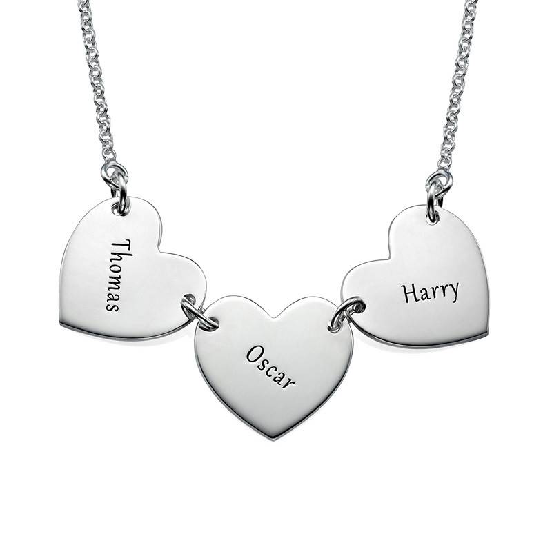 Mother Necklace with Kids Names - Heart Shaped-3 product photo