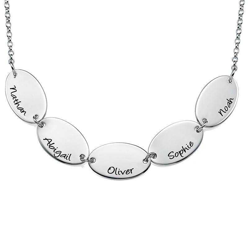 Mother Necklace with Kids Names - Oval Shaped