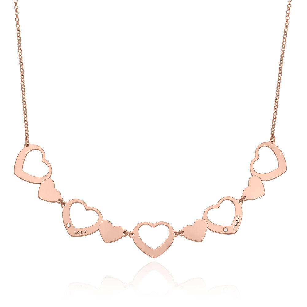 Multi-Heart Diamond Necklace in 18ct Rose Gold Plating product photo